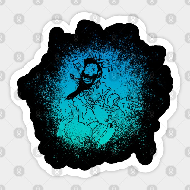 The Deranged King (Aqua) : A Fantasy Character Sticker by McNerdic